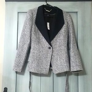 NWT WHBM gray tweed blazer, size 8